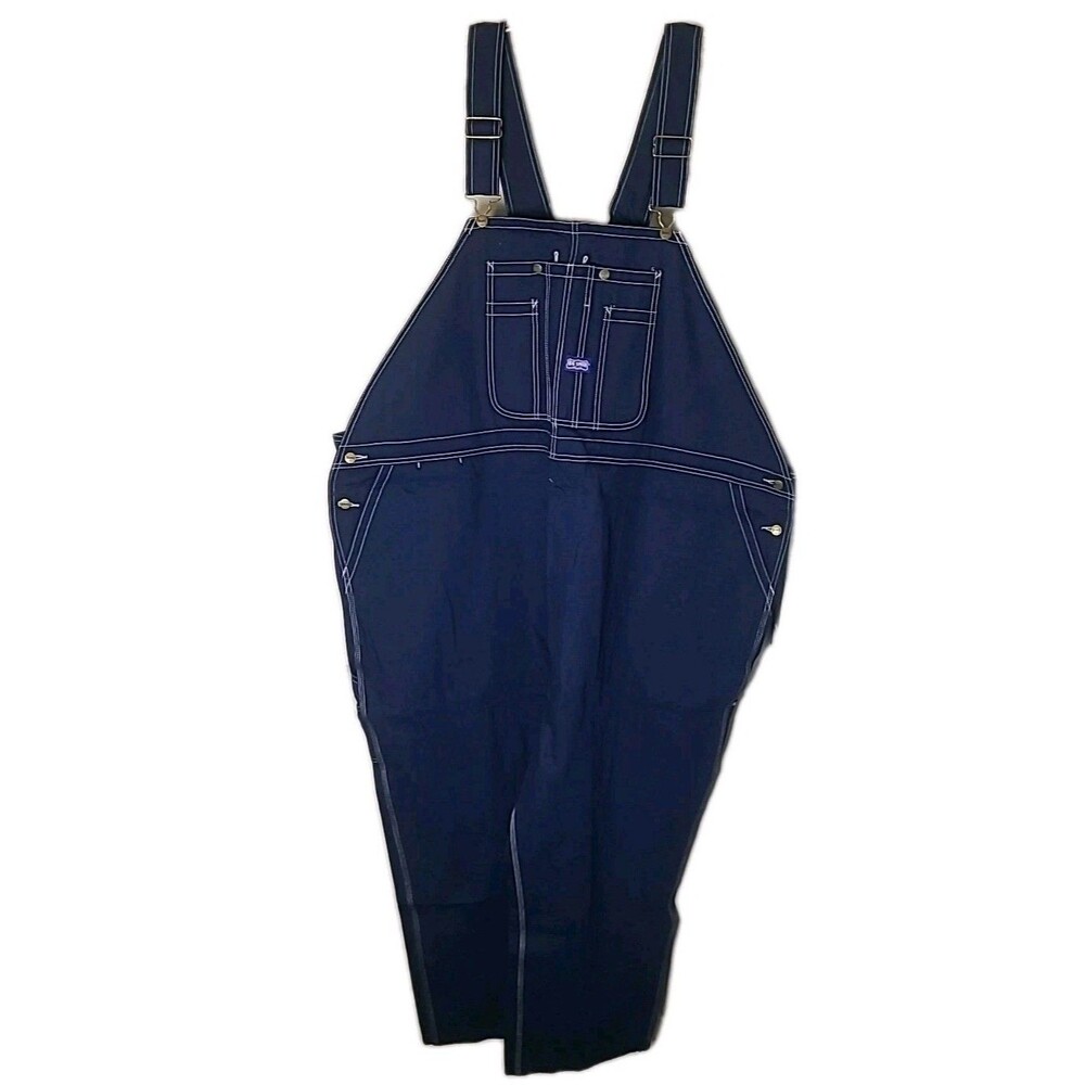 NWT Big Smith Rigid Bib Overalls Men 60X30 Dark Blue Jean Denim Carpenter